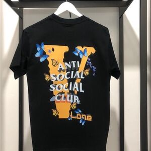 Anti Social Social Club Butterfly Graphic Tee - Black & Yellow